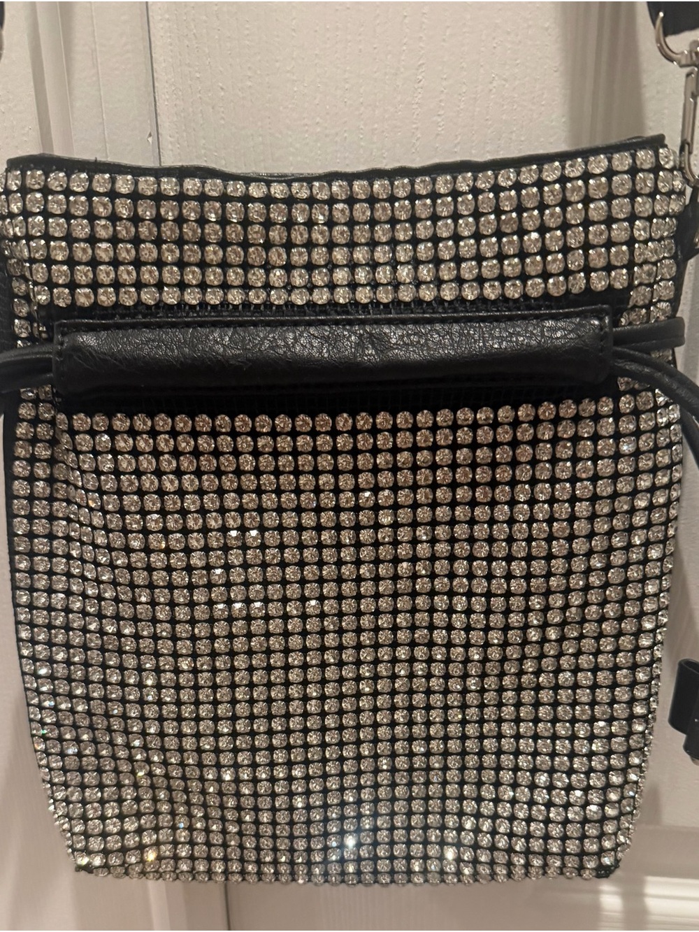 NWT Handbag Express Black Crystal Mesh Shoulder/ Crossbody Bag Gorgeous